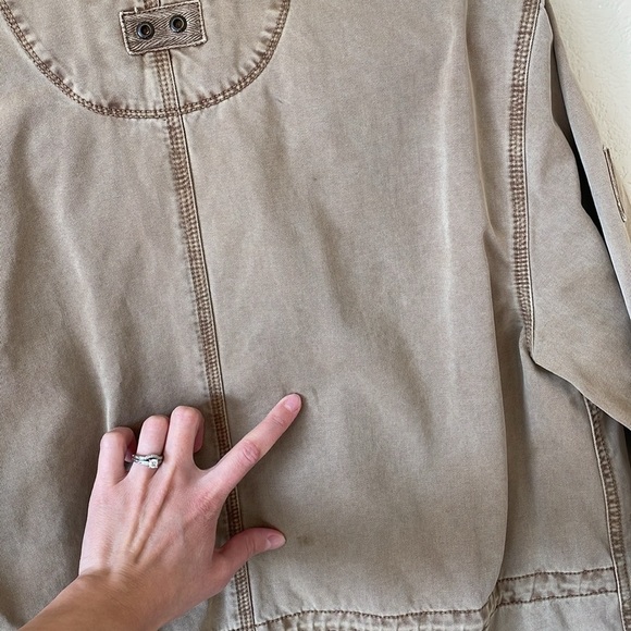 Converse All Star Tan Military Jacket Men’s M Streetwear Full Zip Canvas Coat - Picture 9 of 14